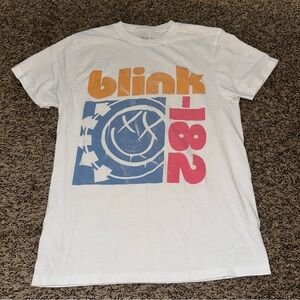 Blink-182 Graphic Tee - White, Blue, Pink, Orange